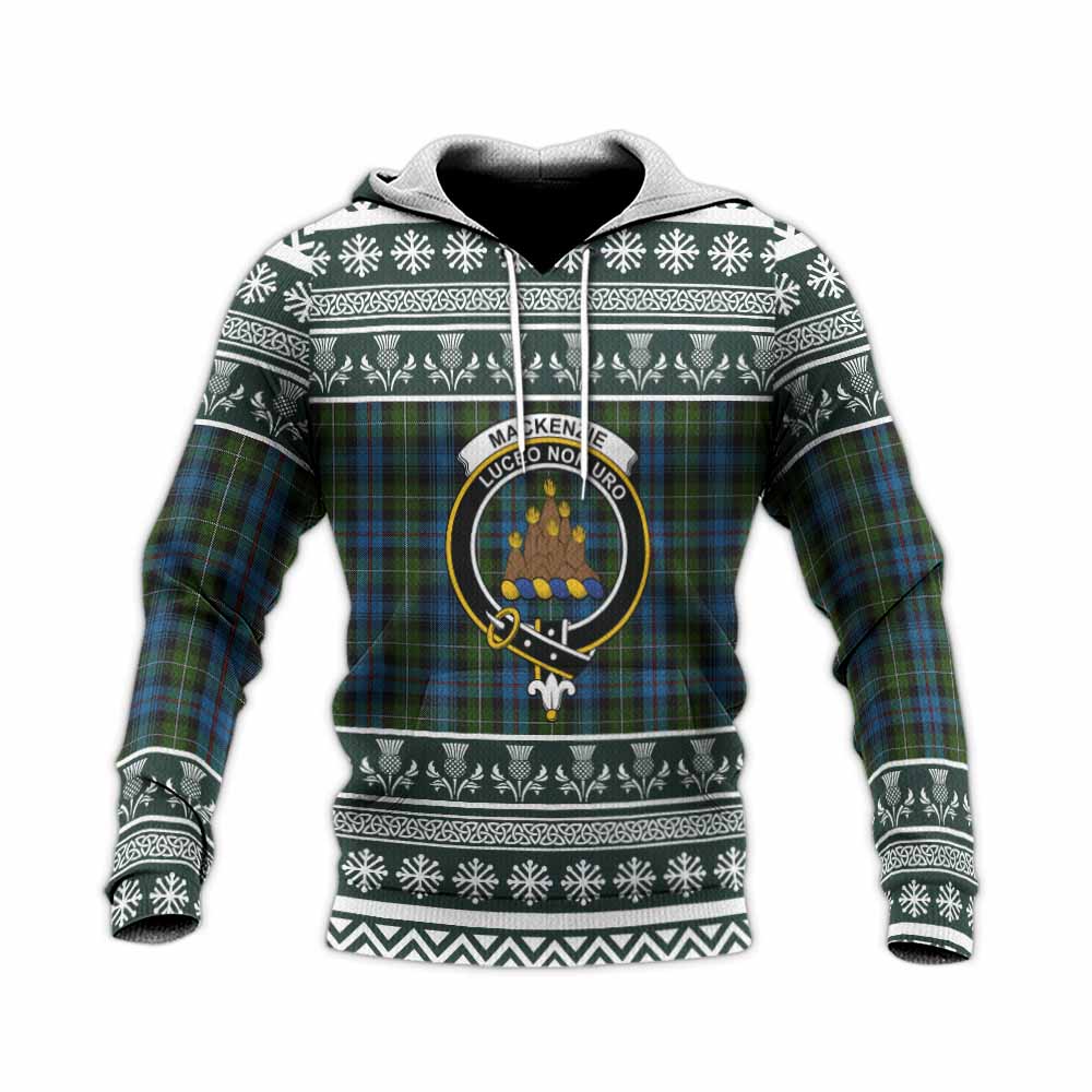 Mackenzie (Mckenzie) Clan Tartan Christmas Knitted Hoodie with Family Crest - Tartan Vibes Clothing