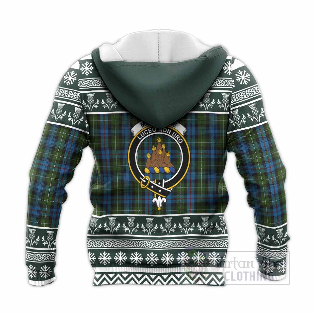 Mackenzie (Mckenzie) Clan Tartan Christmas Knitted Hoodie with Family Crest - Tartan Vibes Clothing