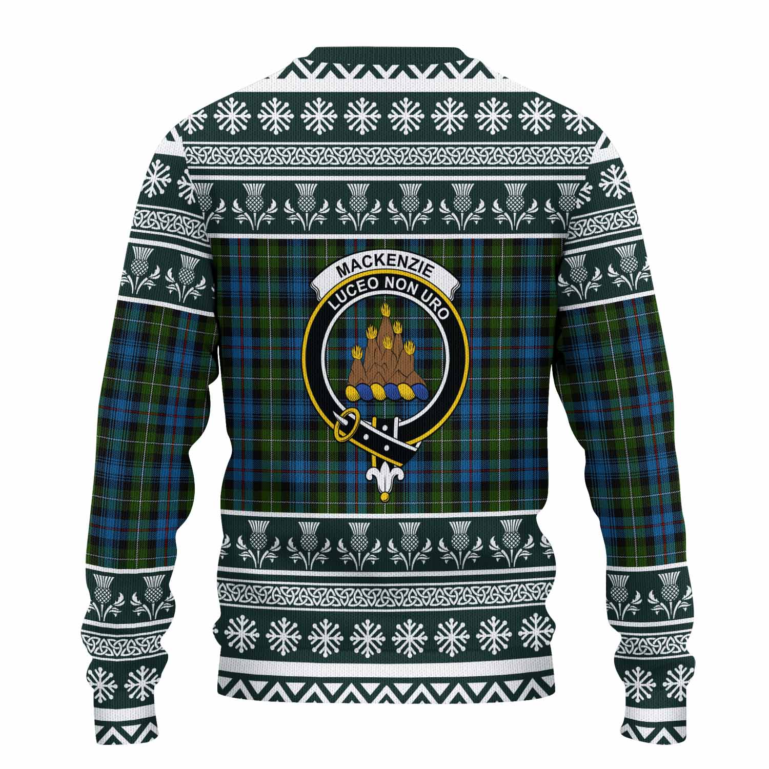 Mackenzie (Mckenzie) Clan Tartan Christmas Ugly Sweater with Family Crest - Tartan Vibes Clothing
