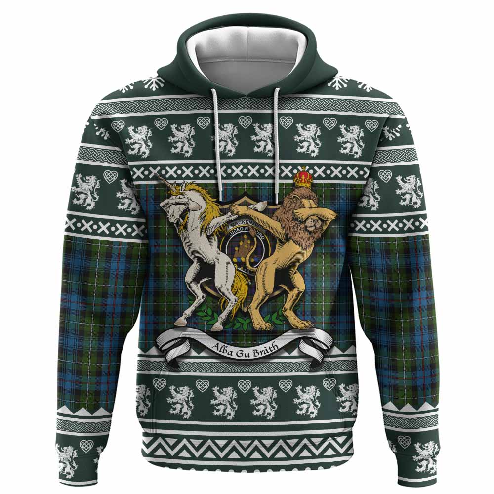 Mackenzie (Mckenzie) Clan Tartan Crest Christmas Hoodie Coat of Arms Funny Style - Tartan Vibes Clothing
