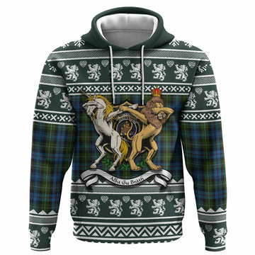 Mackenzie (Mckenzie) Clan Tartan Crest Christmas Hoodie Coat of Arms Funny Style
