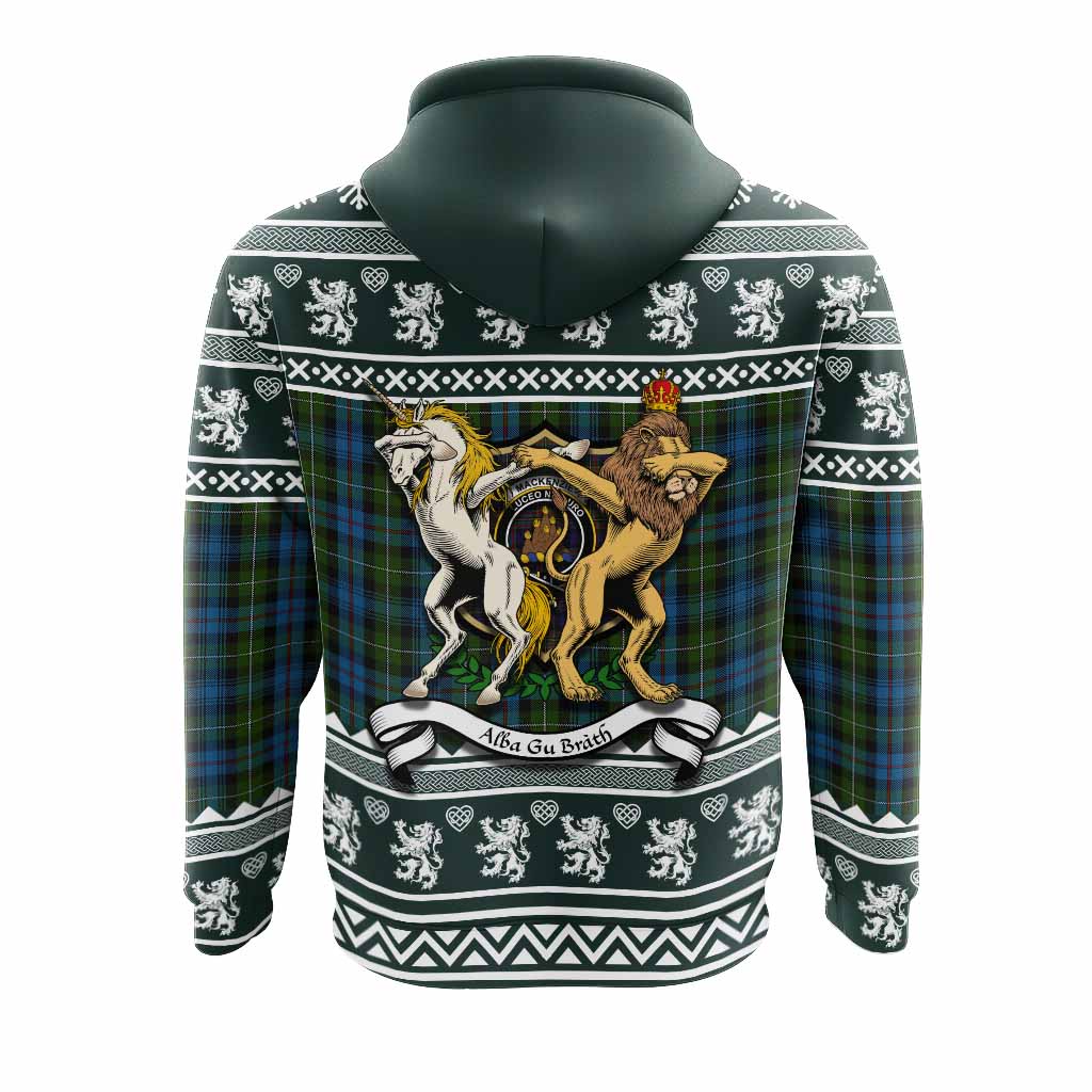 Mackenzie (Mckenzie) Clan Tartan Crest Christmas Hoodie Coat of Arms Funny Style - Tartan Vibes Clothing