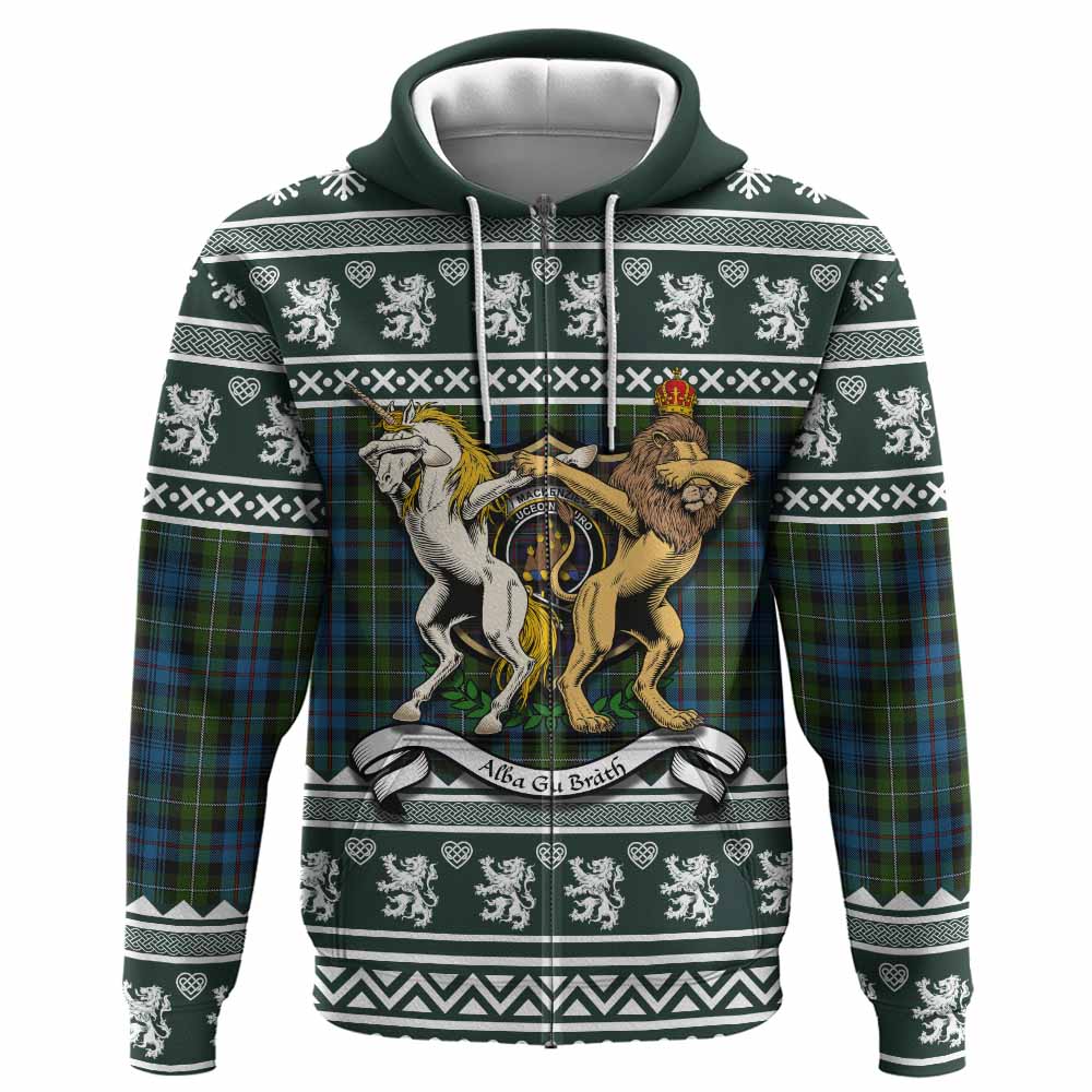Mackenzie (Mckenzie) Clan Tartan Crest Christmas Hoodie Coat of Arms Funny Style - Tartan Vibes Clothing