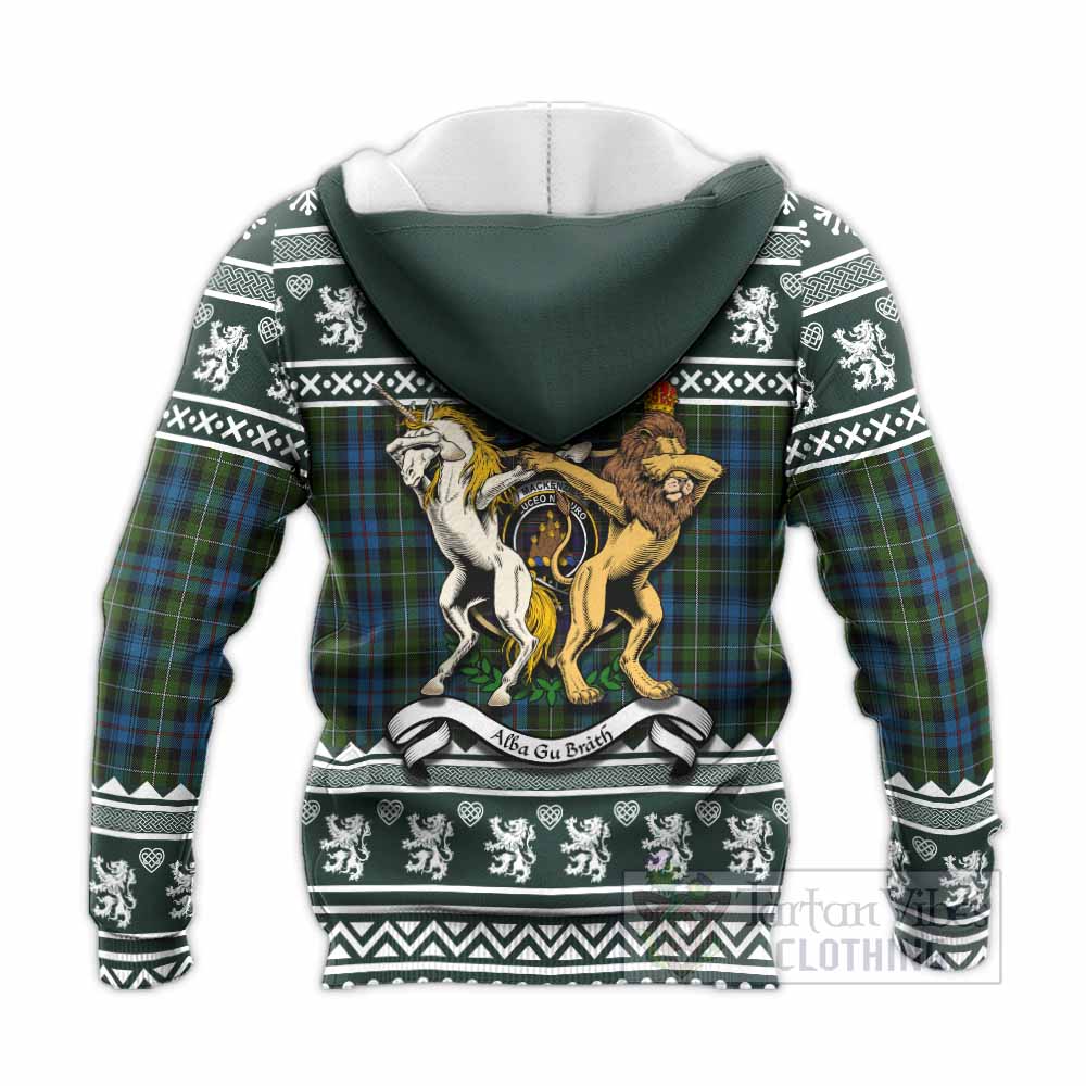 Mackenzie (Mckenzie) Clan Tartan Crest Christmas Knitted Hoodie Coat of Arms Funny Style - Tartan Vibes Clothing