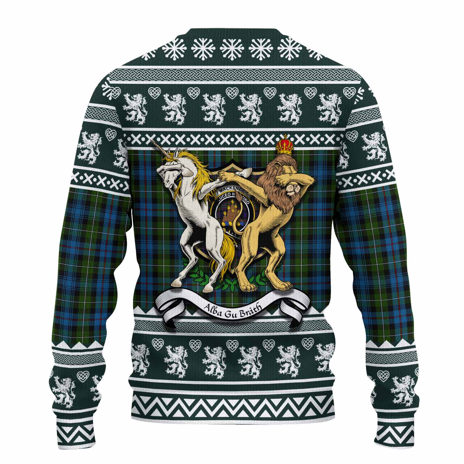 Mackenzie (Mckenzie) Clan Tartan Crest Christmas Ugly Sweater Coat of Arms Funny Style - Tartan Vibes Clothing