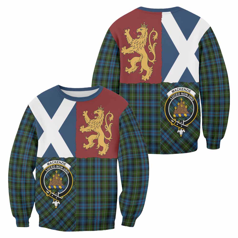 Mackenzie (Mckenzie) Crest Tartan Sweatshirt with Lion Rampant Saltire Style