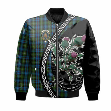 Mackenzie (Mckenzie) Family Crest Tartan Bomber Jacket Alba Thistle Inspired
