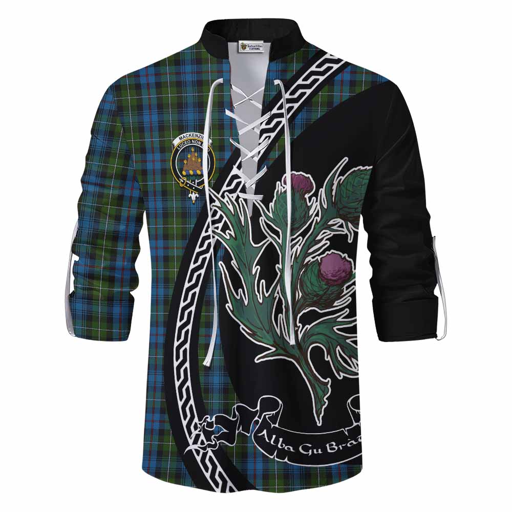 Mackenzie (Mckenzie) Family Crest Tartan Ghillie Shirt Alba Thistle Inspired - Tartan Vibes Clothing