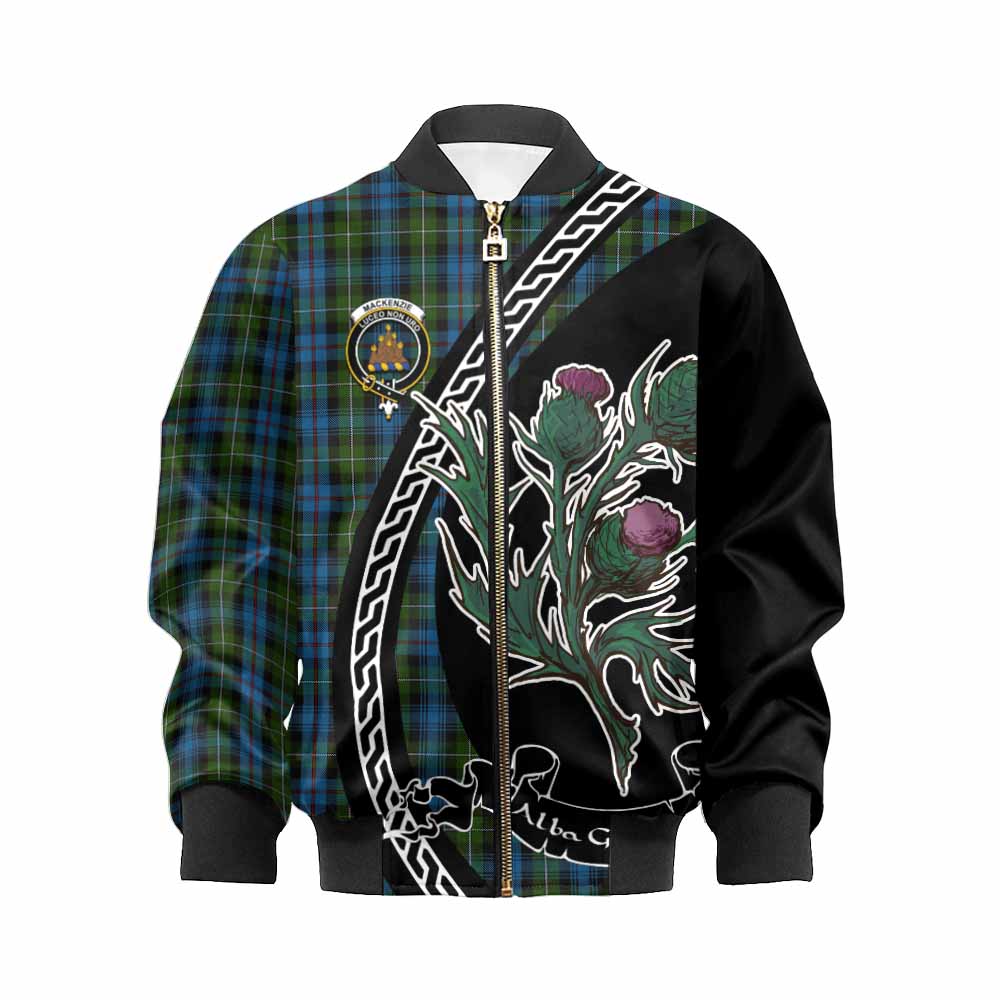 Mackenzie (Mckenzie) Family Crest Tartan Kid Bomber Jacket Alba Thistle Inspired - Tartan Vibes Clothing
