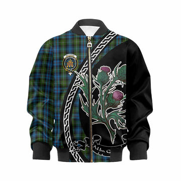 Mackenzie (Mckenzie) Family Crest Tartan Kid Bomber Jacket Alba Thistle Inspired - Tartan Vibes Clothing