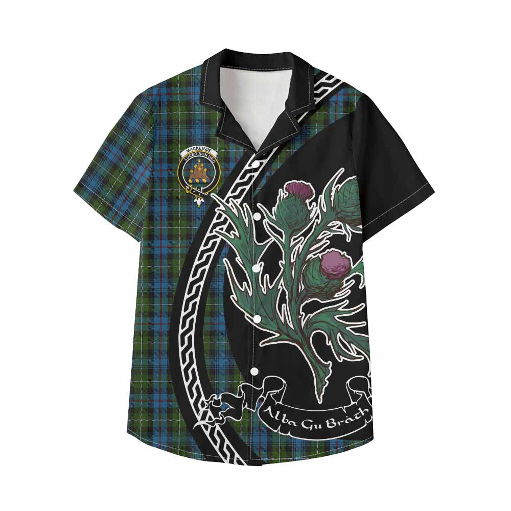 Mackenzie (Mckenzie) Family Crest Tartan Kid Hawaiian Shirt Alba Thistle Inspired - Tartan Vibes Clothing