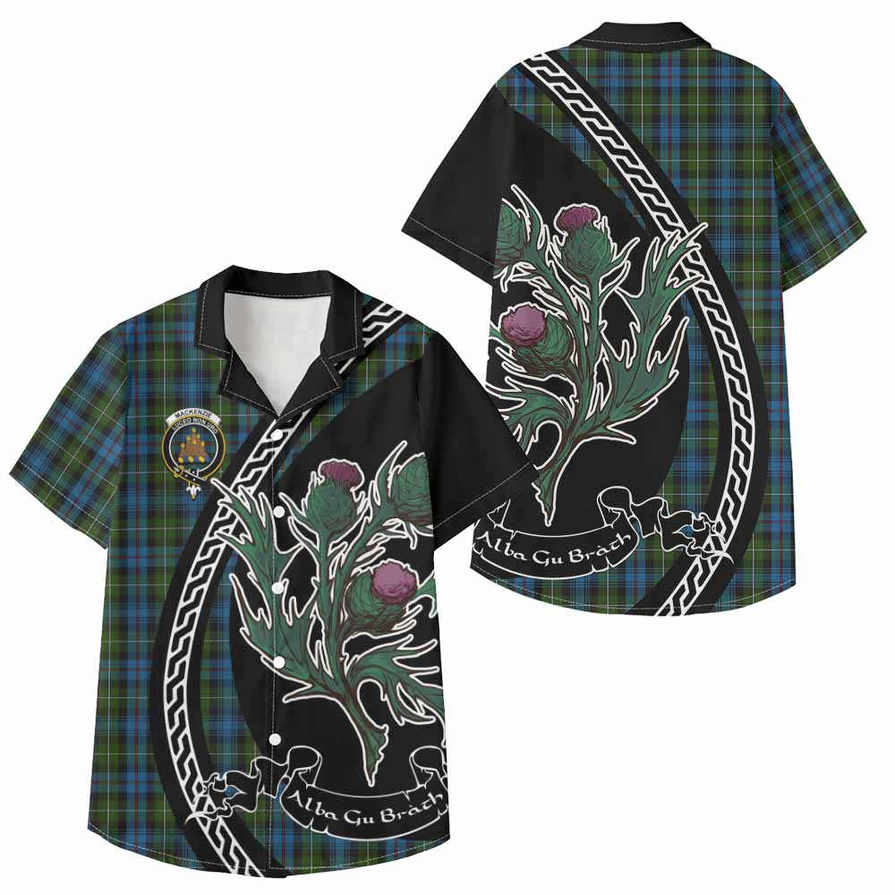 Mackenzie (Mckenzie) Family Crest Tartan Kid Hawaiian Shirt Alba Thistle Inspired - Tartan Vibes Clothing