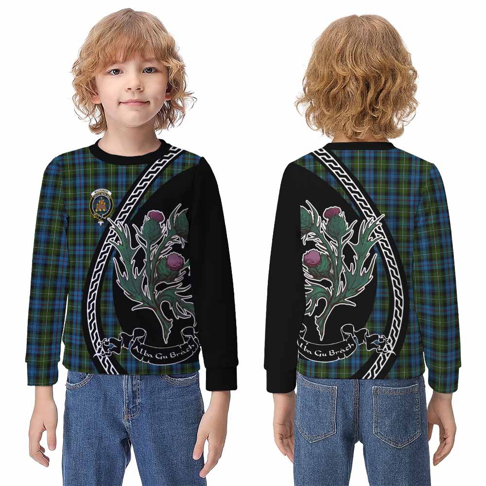 Mackenzie (Mckenzie) Family Crest Tartan Kid Knitted Sweatshirt Alba Thistle Inspired - Tartan Vibes Clothing