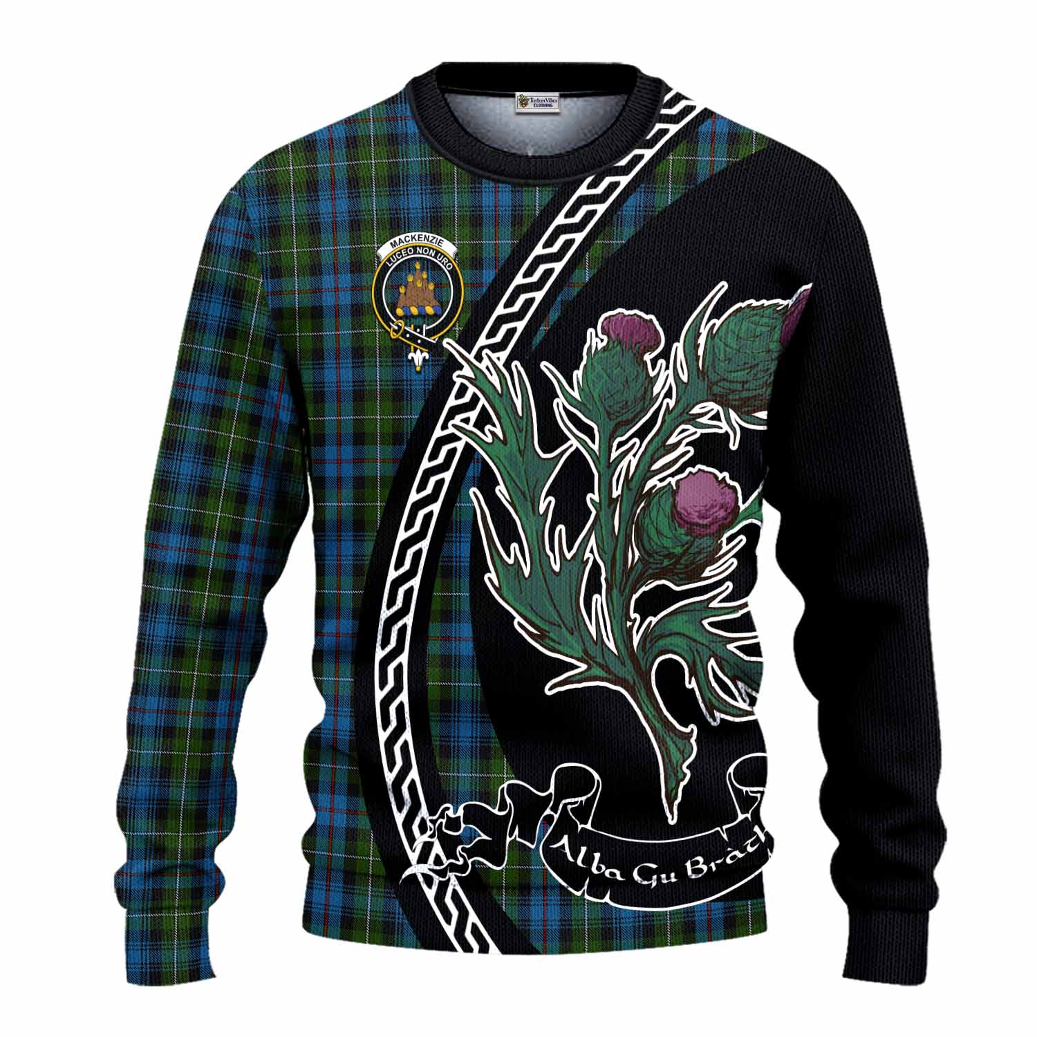 Mackenzie (Mckenzie) Family Crest Tartan Knitted Sweater Alba Thistle Inspired - Tartan Vibes Clothing