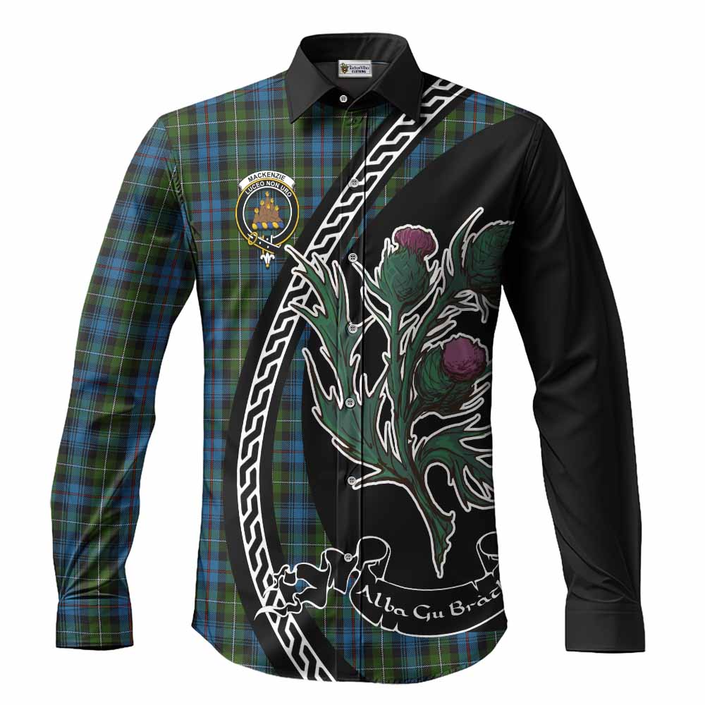 Mackenzie (Mckenzie) Family Crest Tartan Long Sleeve Button Shirts Alba Thistle Inspired - Tartan Vibes Clothing