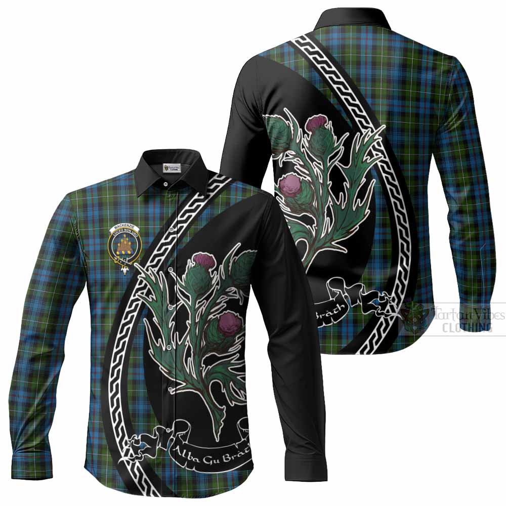 Mackenzie (Mckenzie) Family Crest Tartan Long Sleeve Button Shirts Alba Thistle Inspired - Tartan Vibes Clothing
