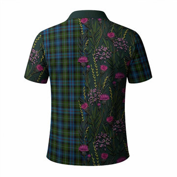 Mackenzie (Mckenzie) Family Crest Tartan Polo Shirt Scottish Thistle Flower Pattern Half Style
