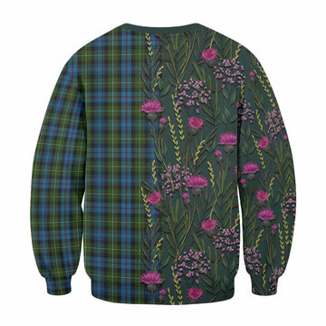 Mackenzie (Mckenzie) Family Crest Tartan Sweatshirt Scottish Thistle Flower Pattern Half Style