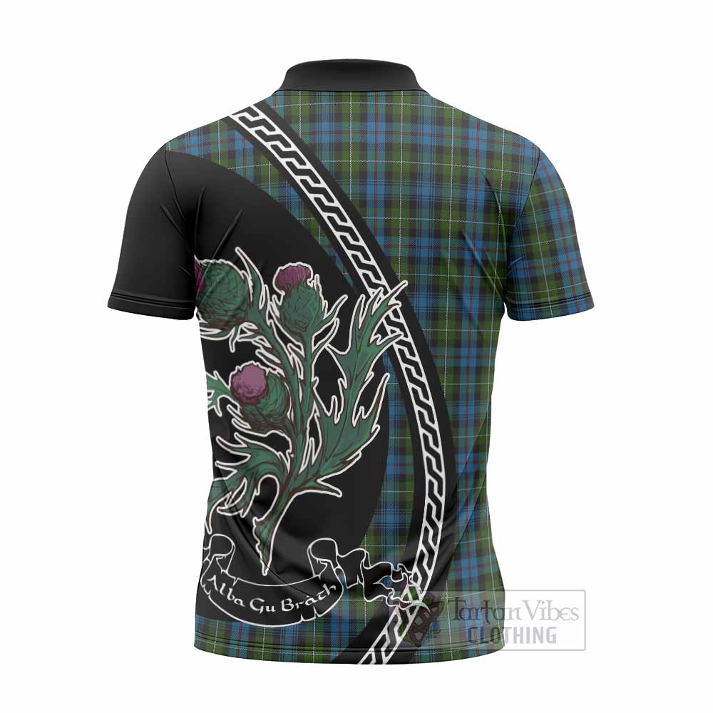 Mackenzie (Mckenzie) Family Crest Tartan Zipper Polo Shirt Alba Thistle Inspired - Tartan Vibes Clothing