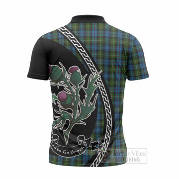 Mackenzie (Mckenzie) Family Crest Tartan Zipper Polo Shirt Alba Thistle Inspired
