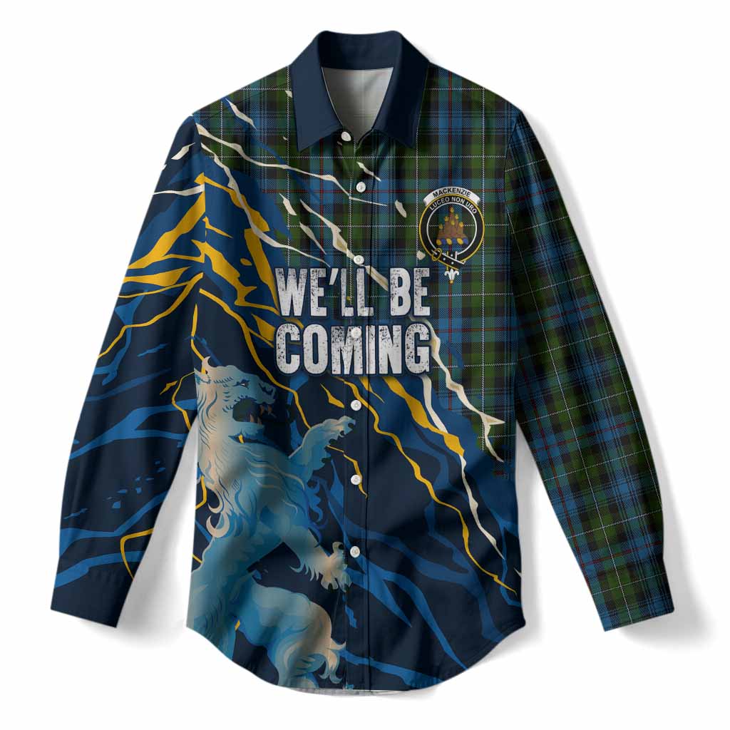 Mackenzie (Mckenzie) Scotland Tartan Women Casual Shirt WC2026 Football - We'll Be Coming