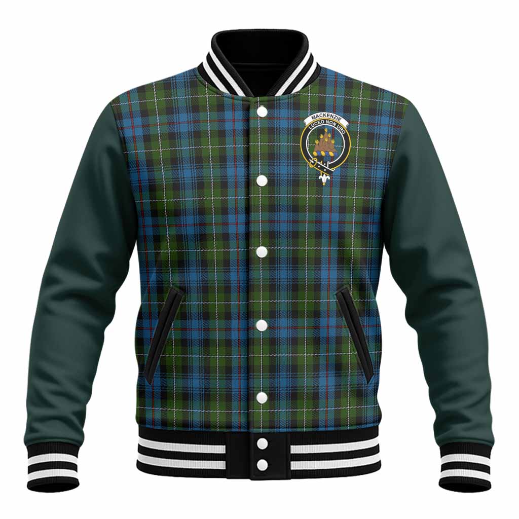 Mackenzie (Mckenzie) Tartan Accent Baseball Jacket with Family Crest