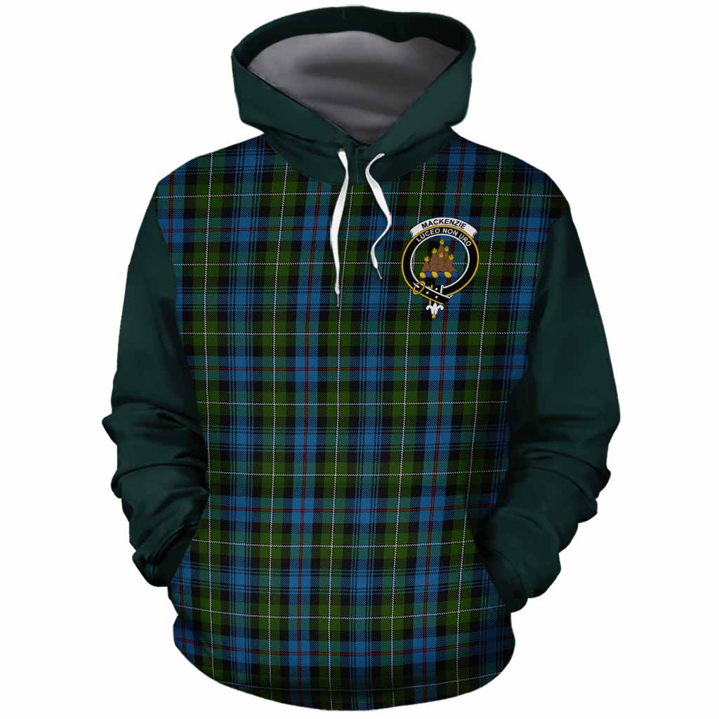 Mackenzie (Mckenzie) Tartan Accent Cotton Hoodie with Family Crest