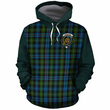 Mackenzie (Mckenzie) Tartan Accent Cotton Hoodie with Family Crest