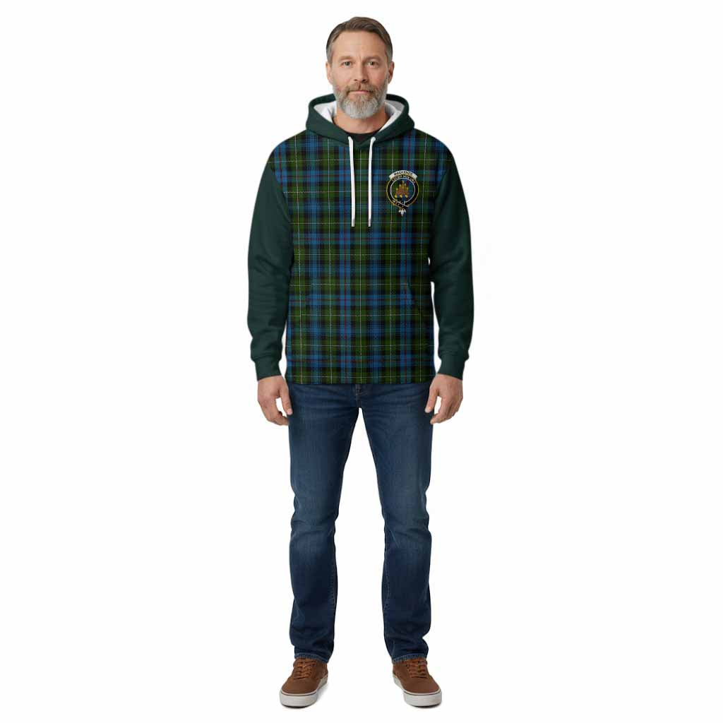 Mackenzie (Mckenzie) Tartan Accent Cotton Hoodie with Family Crest