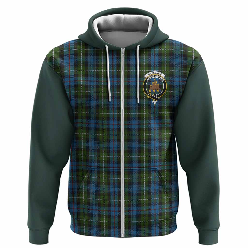 Mackenzie (Mckenzie) Tartan Accent Hoodie with Family Crest