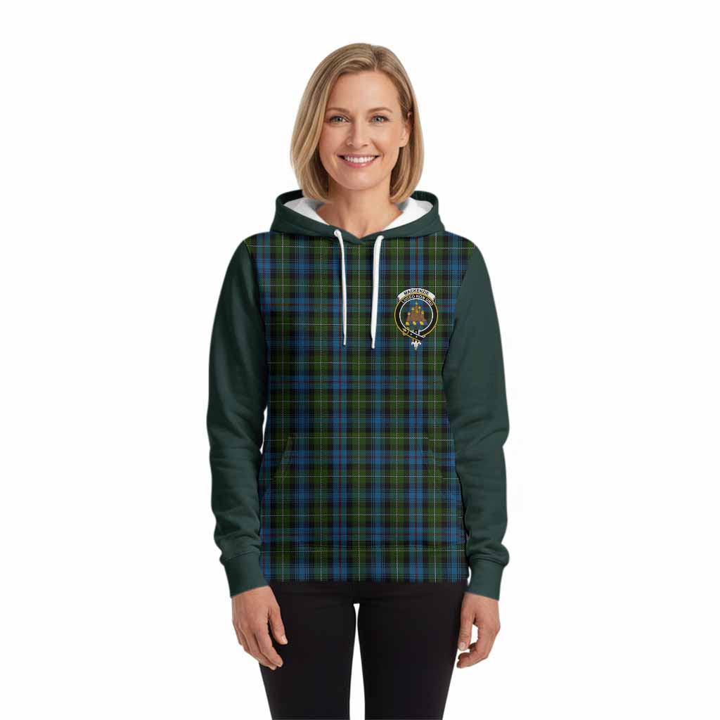 Mackenzie (Mckenzie) Tartan Accent Hoodie with Family Crest