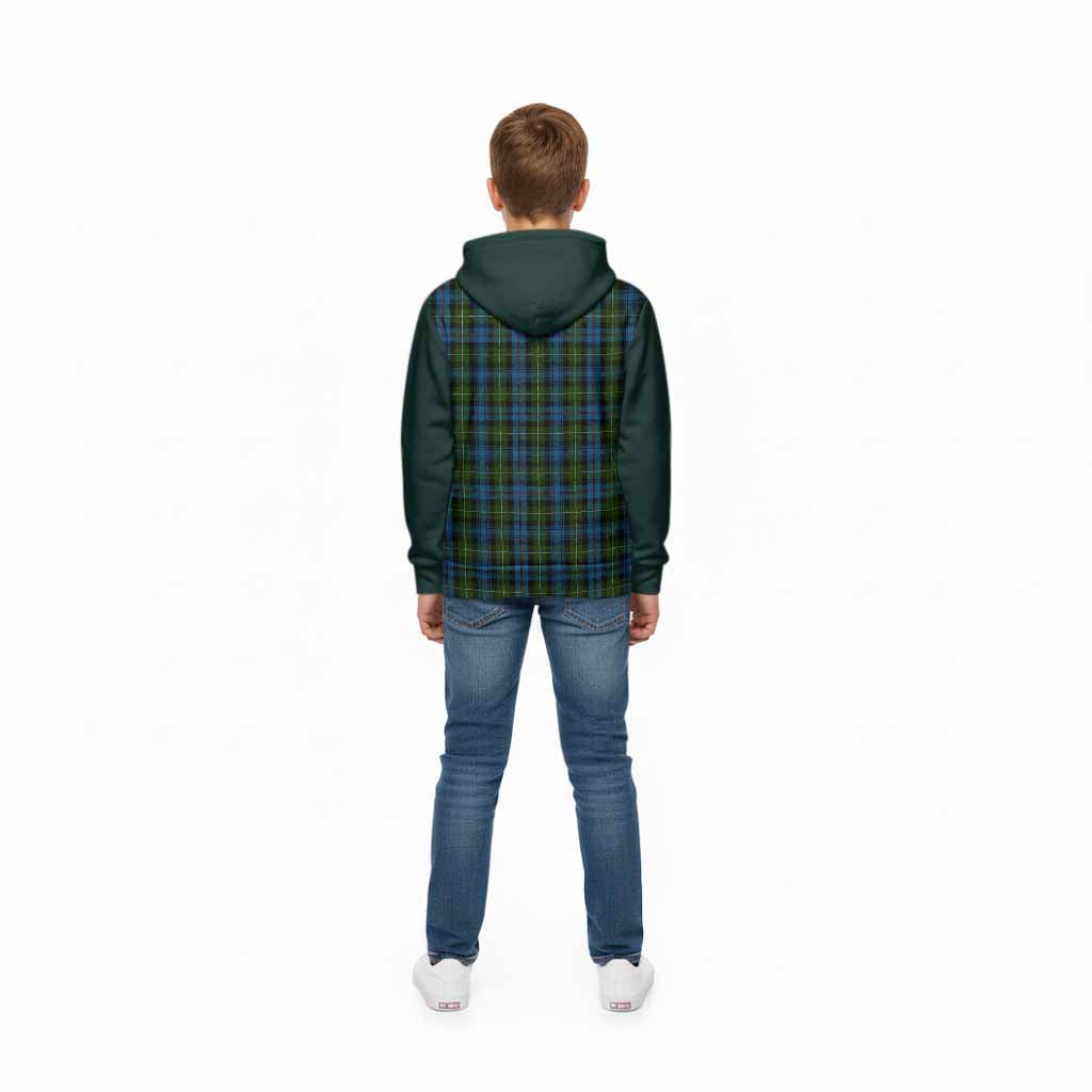 Mackenzie (Mckenzie) Tartan Accent Kid Hoodie with Family Crest