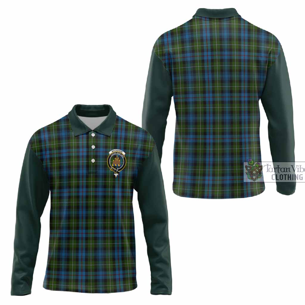Mackenzie (Mckenzie) Tartan Accent Long Sleeve Polo Shirt with Family Crest