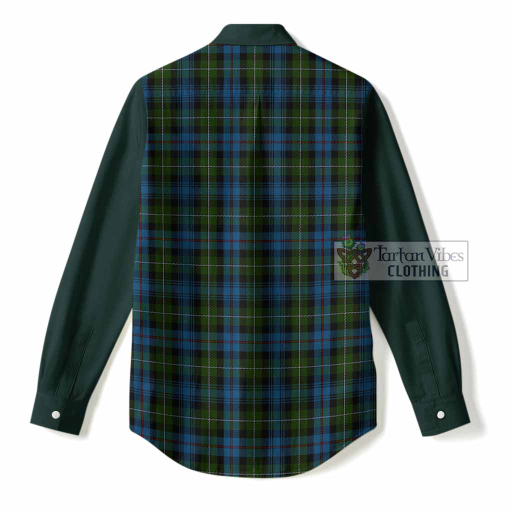Mackenzie (Mckenzie) Tartan Accent Women Casual Shirt with Family Crest