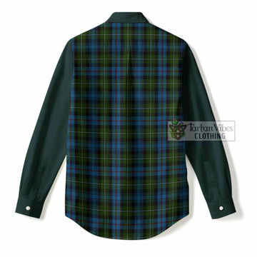 Mackenzie (Mckenzie) Tartan Accent Women Casual Shirt with Family Crest