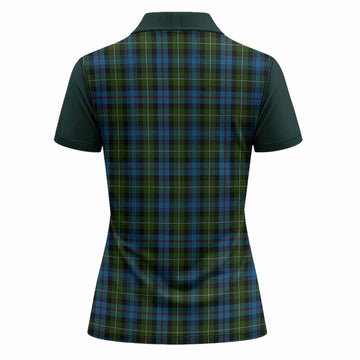 Mackenzie (Mckenzie) Tartan Accent Women Polo Shirt with Family Crest