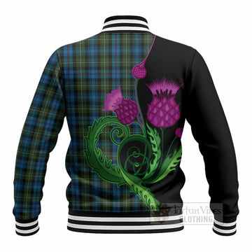 Mackenzie (Mckenzie) Tartan Baseball Jacket Traditional Scottish Thistle
