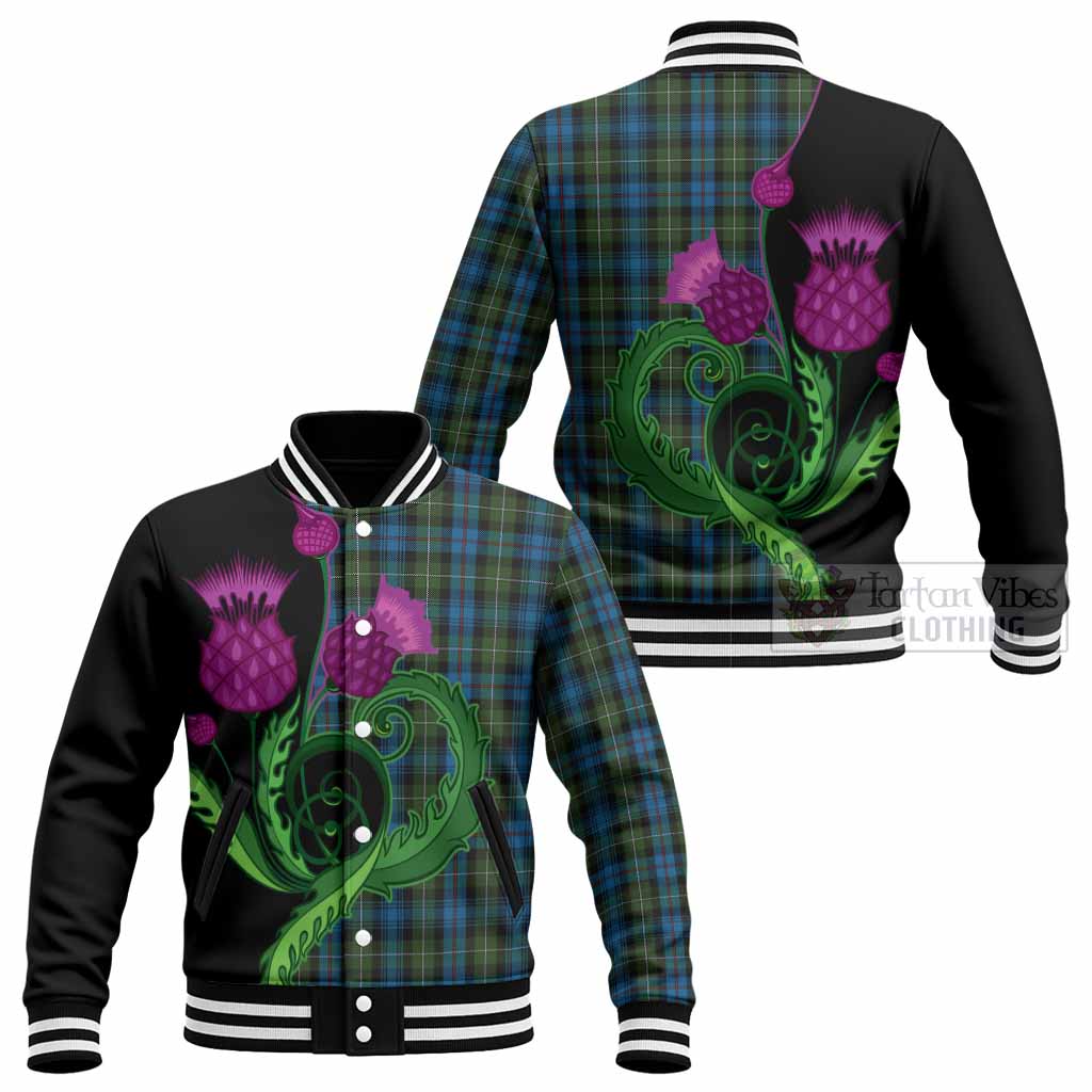 Mackenzie (Mckenzie) Tartan Baseball Jacket Traditional Scottish Thistle