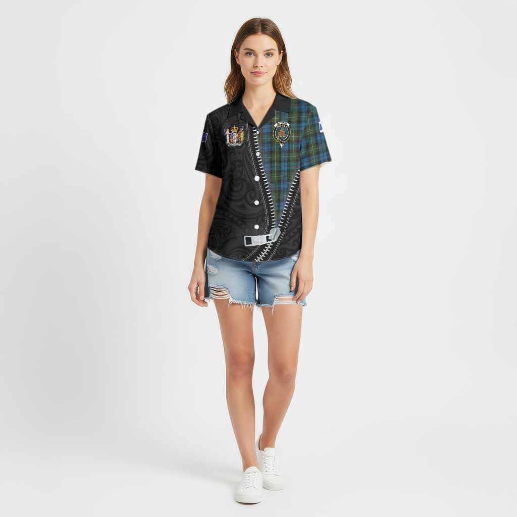 Mackenzie (Mckenzie) Tartan Cotton Hawaiian Shirt New Zealand Pattern Unique Zipper Stylized