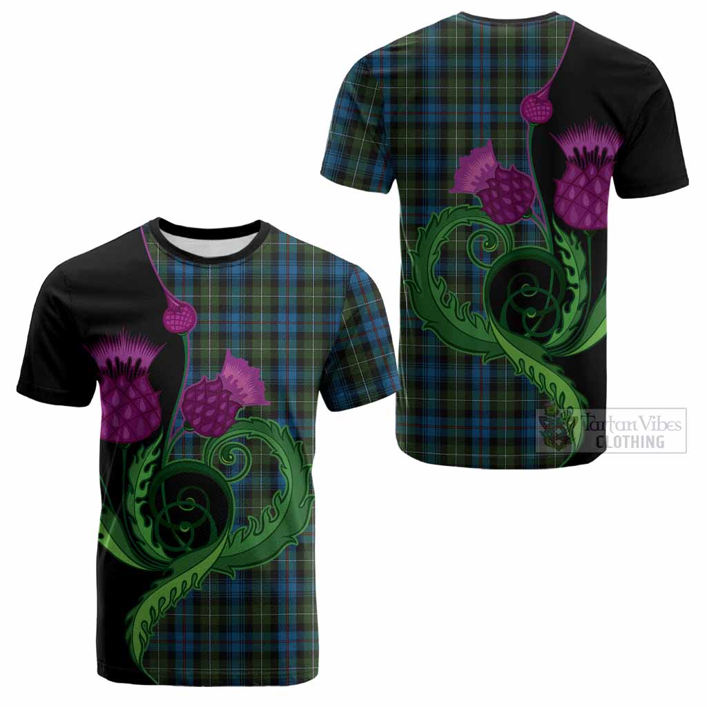 Mackenzie (Mckenzie) Tartan Cotton T-shirt Traditional Scottish Thistle