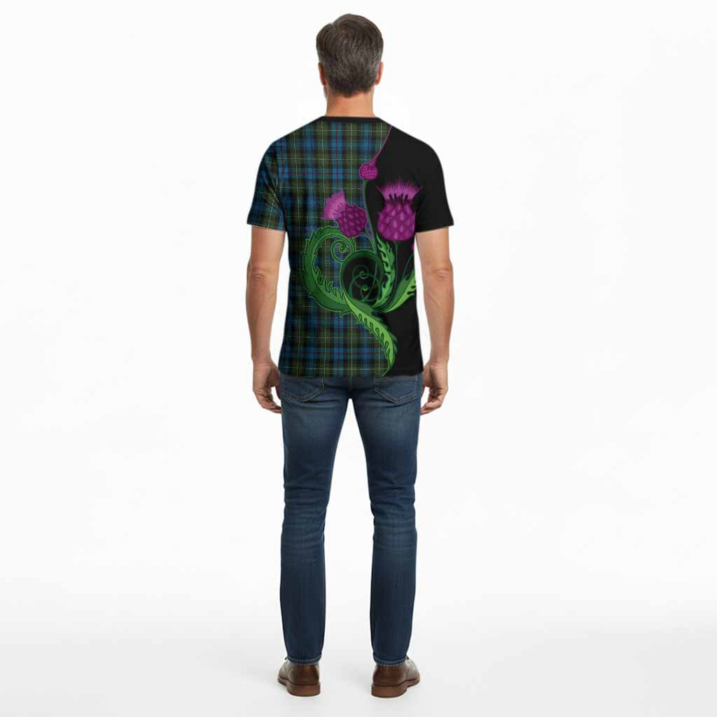Mackenzie (Mckenzie) Tartan Cotton T-shirt Traditional Scottish Thistle