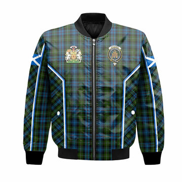 Mackenzie (Mckenzie) Tartan Crest Bomber Jacket Scotland Coat of Arm Flag Style