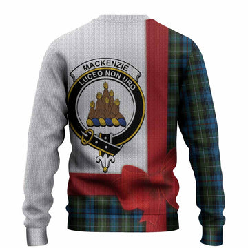 Mackenzie (Mckenzie) Tartan Crest Christmas Christmas Ugly Sweater Highland Cow Bagpipes Coquette Bow Style