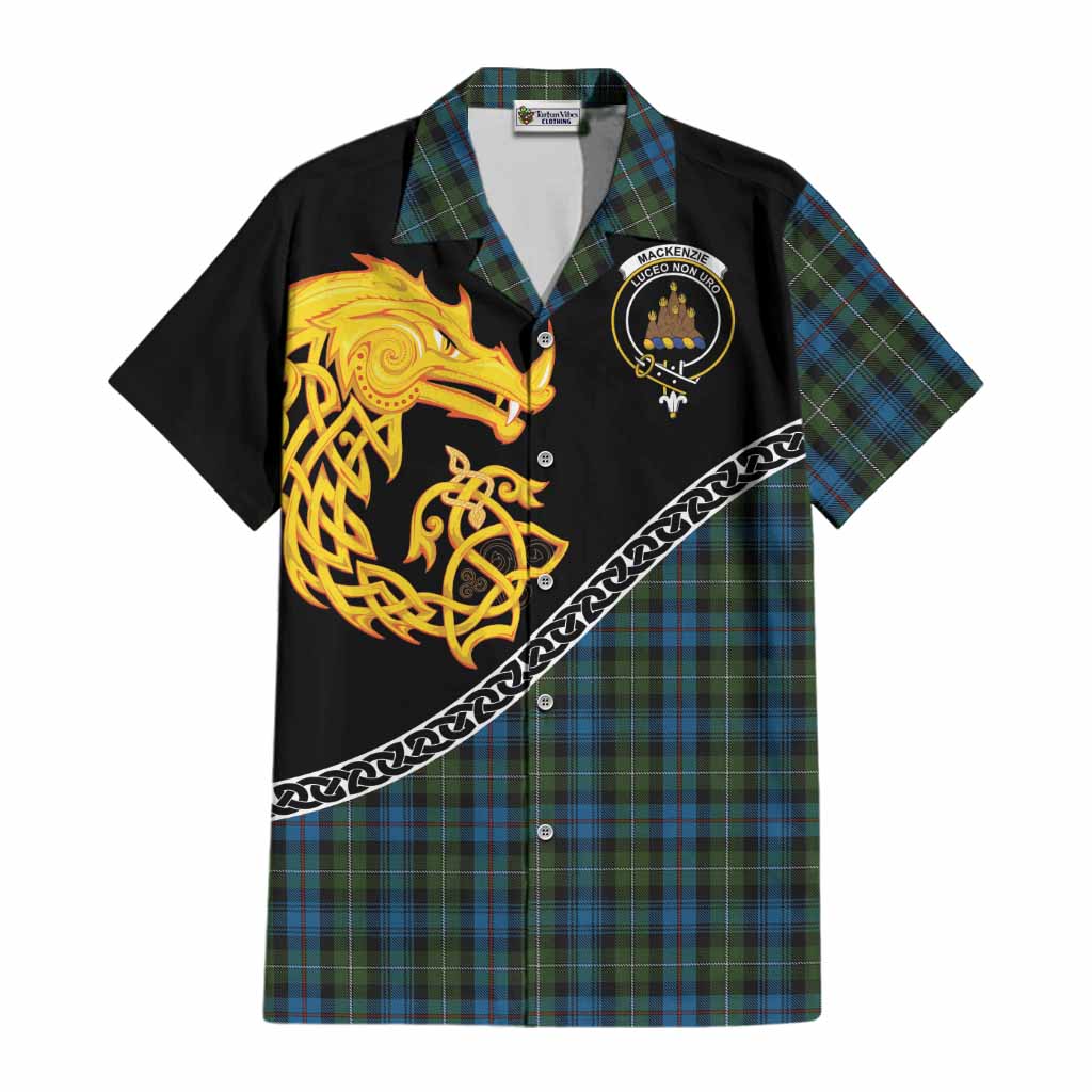 Mackenzie (Mckenzie) Tartan Crest Cotton Hawaiian Shirt Legendary Dragon Knot Half Style