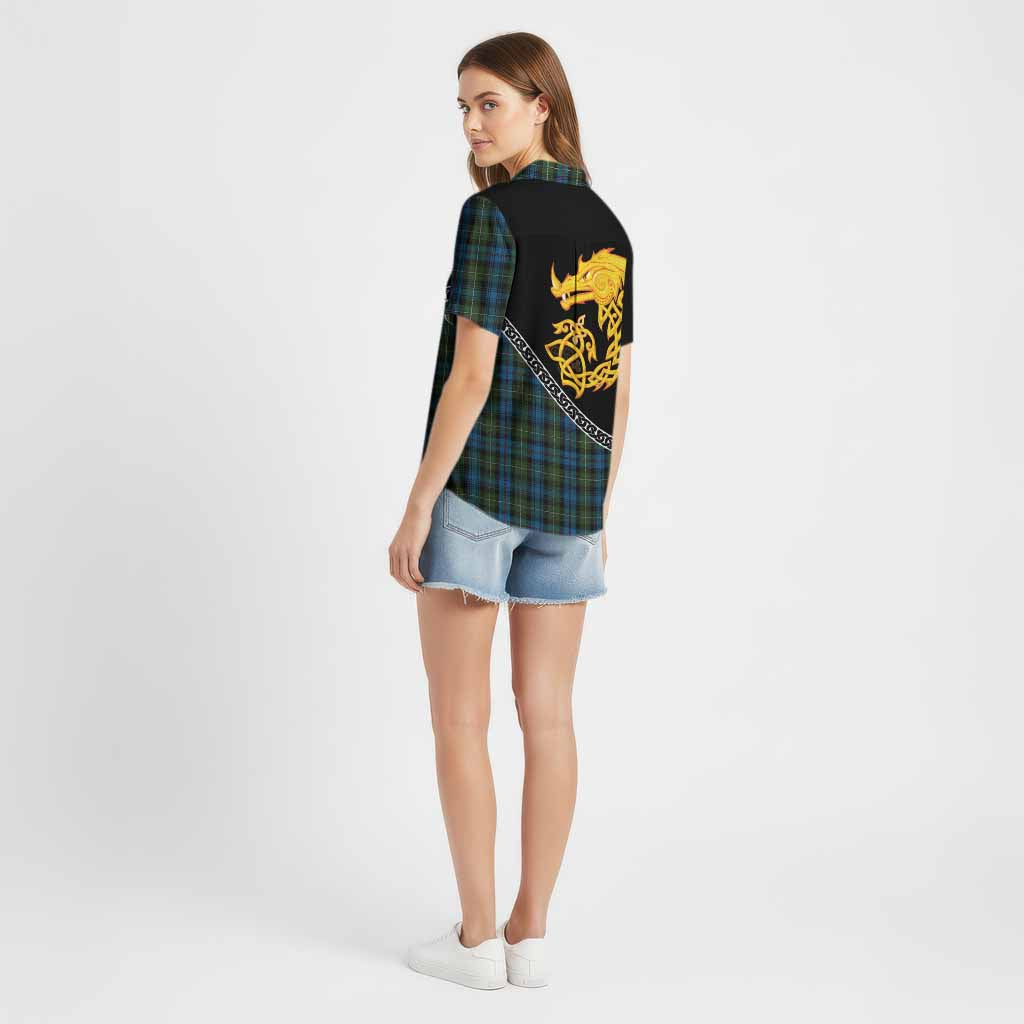 Mackenzie (Mckenzie) Tartan Crest Cotton Hawaiian Shirt Legendary Dragon Knot Half Style