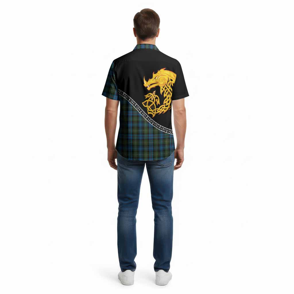 Mackenzie (Mckenzie) Tartan Crest Cotton Hawaiian Shirt Legendary Dragon Knot Half Style
