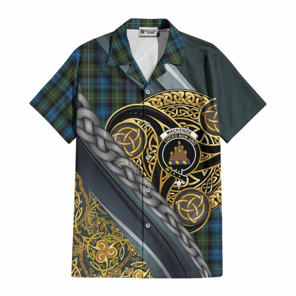 Mackenzie (Mckenzie) Tartan Crest Cotton Hawaiian Shirt Scottish Triskele Celtic
