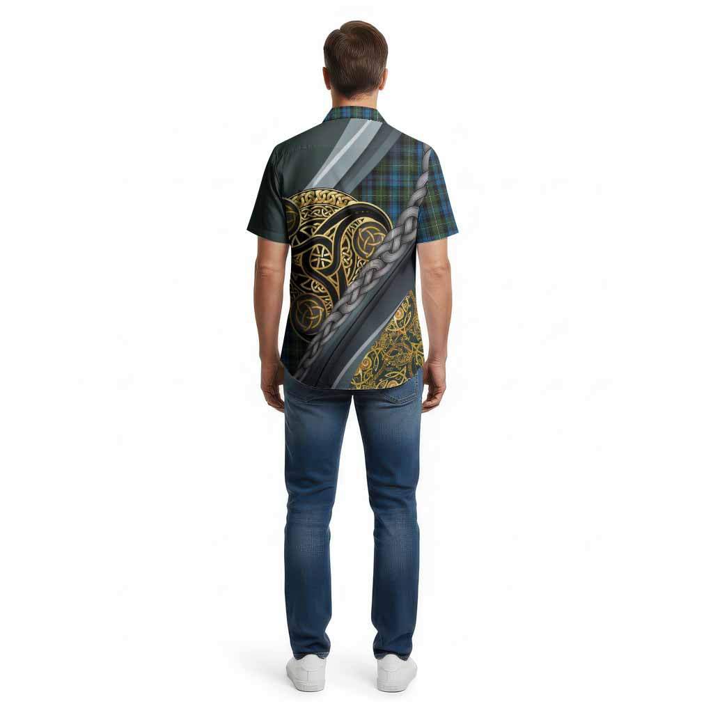 Mackenzie (Mckenzie) Tartan Crest Cotton Hawaiian Shirt Scottish Triskele Celtic