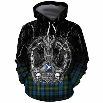 Mackenzie (Mckenzie) Tartan Crest Cotton Hoodie Celtic Odin's Raven Legacy