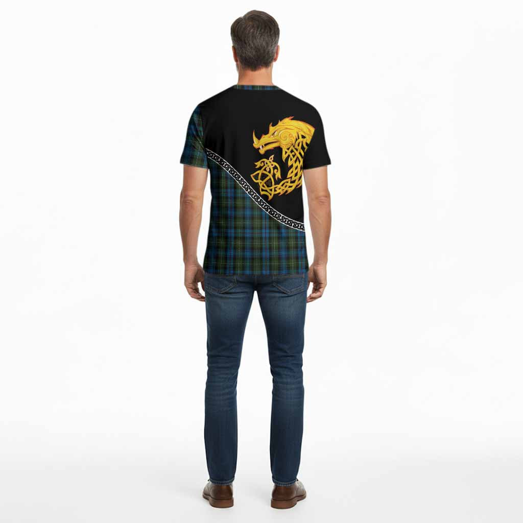 Mackenzie (Mckenzie) Tartan Crest Cotton T-shirt Legendary Dragon Knot Half Style